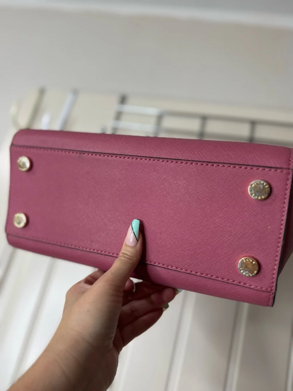 MICHAEL KORS 💖 Mauve Structured Satchel, Double Handles, Leather (8x14 inches)